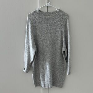 Topshop Light Grey Ribbed Midi Sweater Dress
